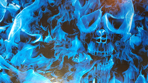 Large Flaming Skulls - 100cm